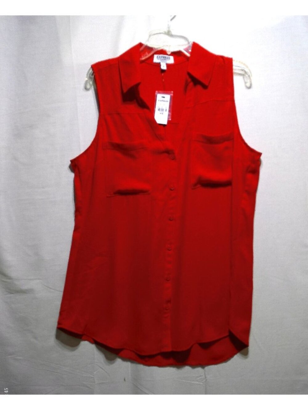 Express The Portofino Shirt Red Medium Sleeveless NWT
